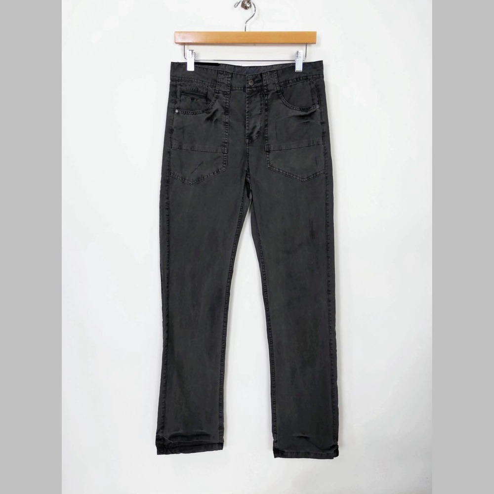 Rogue Men's Destructed Slim Straight Denim Ribbed Jeans